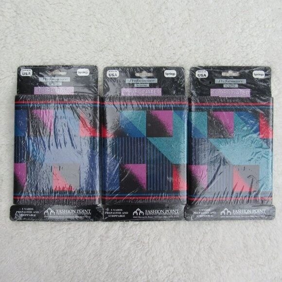 80s Wallpaper Border Performance by Springs Coordinated Borders USA 3-Pack - Picture 9 of 13